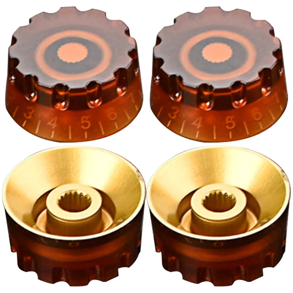 

4 Pcs Guitar Knob Potentiometer Knobs Volume Control Accessory Bass Electric Tuning Caps Plastic Useful