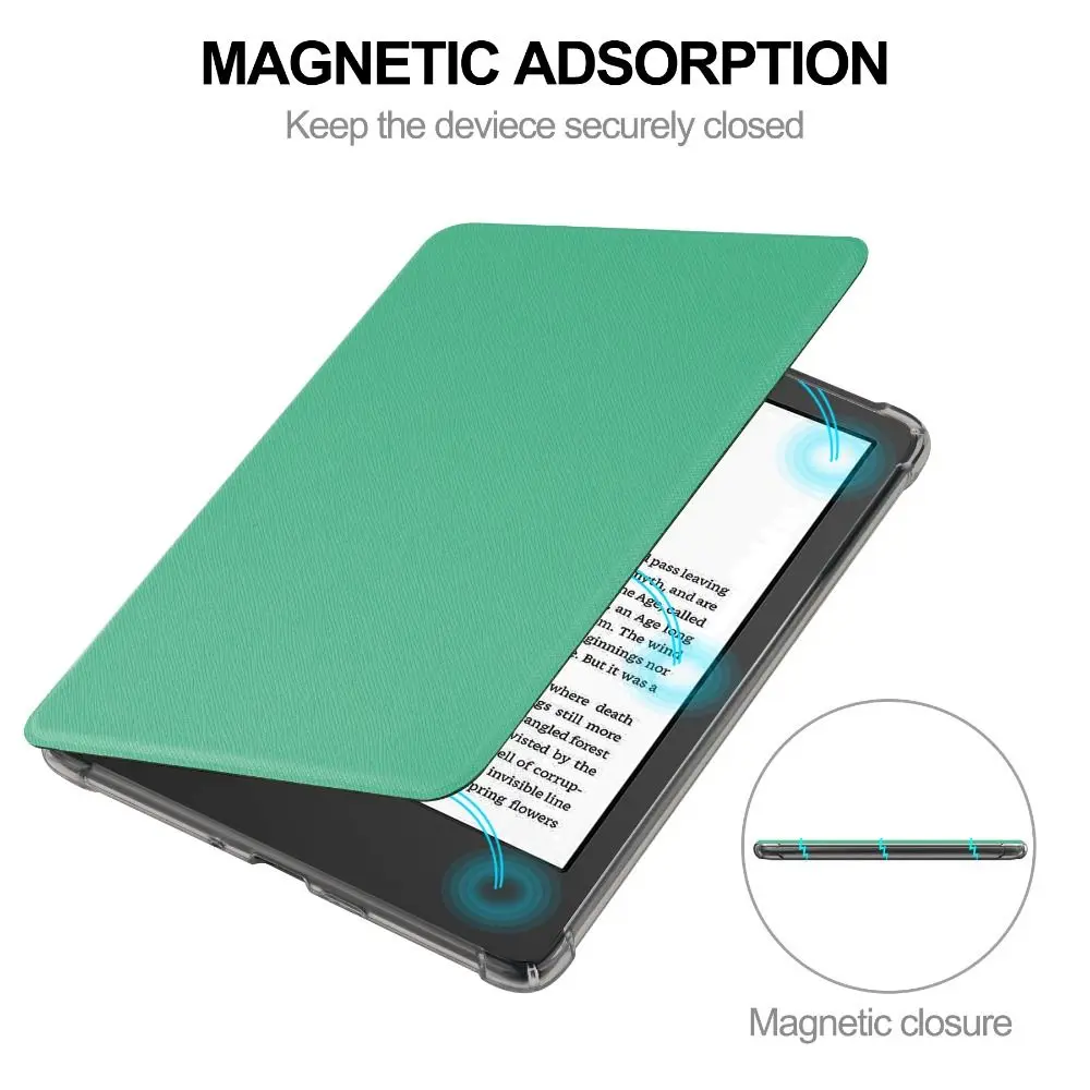 Funda para lector electrónico Auto Wake/Sleep TPU a prueba de golpes C2V2L3 resistente al desgaste inteligente para Kindle Basic 2024/2024 (11/12a generación)