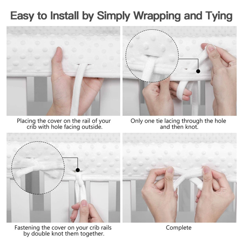 Thickened Crib Rail Cover Crib Guardrail Anti-collision Anti-bite Strip Quilted Fence Protective Strip Soft Edge Padded