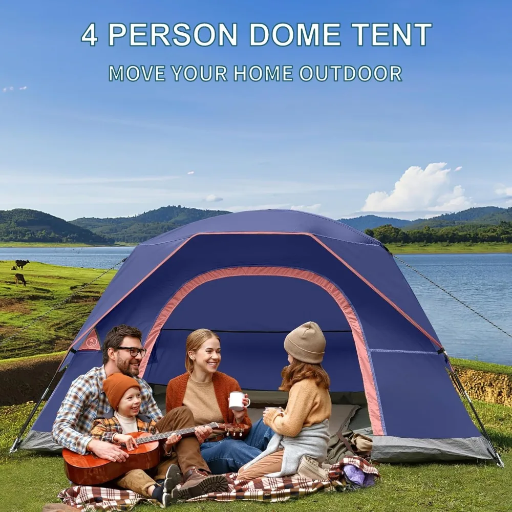 

Tents for Camping 4/6 Person Tent Waterproof Windproof Double Layer Camping Tent Mesh Windows & Wider Door for Outdoor Camping