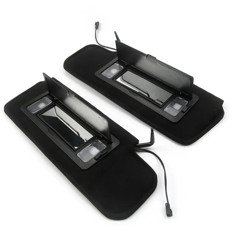 

2Pair Car Sun Visors Shades W/LED Light 12459827 14081826 For Corvette C4 1984-1996 Sunvisors Vanity Mirror