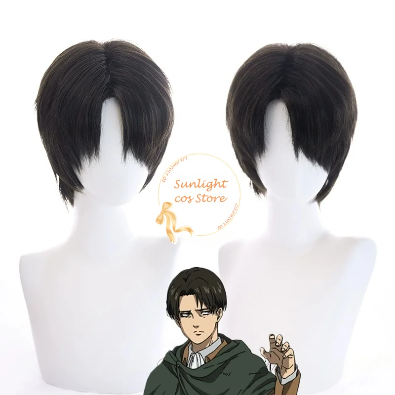 Anime Levi Ackerman Cosplay Wig Levi 30cm Short Black Brown Wigs Heat Resiatant Synthetic Hair Halloween Wigs