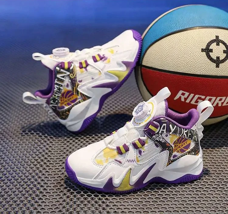 

Детские весенне-осенние баскетбольные кроссовки для мальчиков, уличные кроссовки для отдыха, противоскользящая износостойкая обувь для бега для подростков