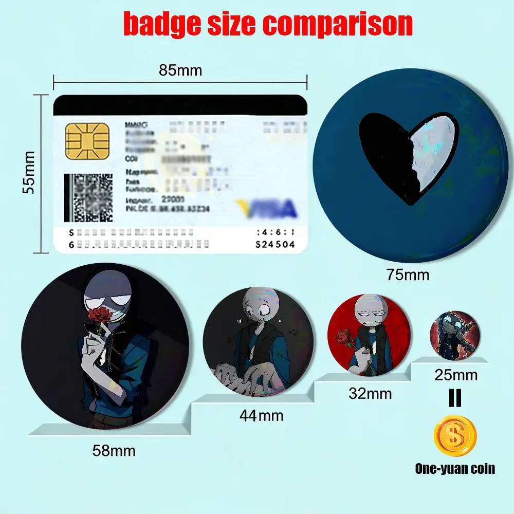 cool game Your Boyfriend Peter  Reflective Pin Tinplate Round Brooch Cartoon Cosplay Badges for Bag Hat Toys Gifts