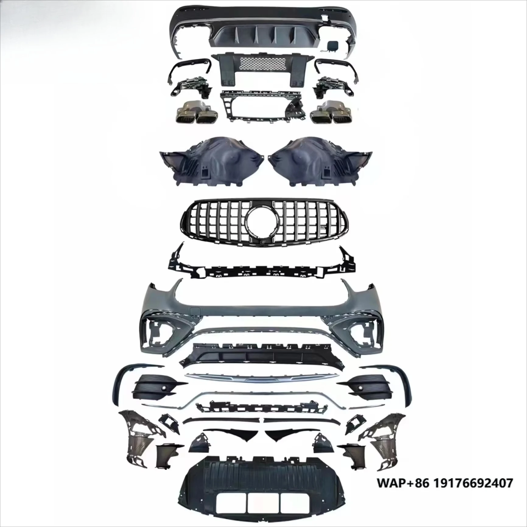

Full Bodykit For 2023+ Mercedes Benz GLC X254 Upgrade 63S AMG Front Bumper Grill Rear Diffuser Exhaust Tips Body Kit