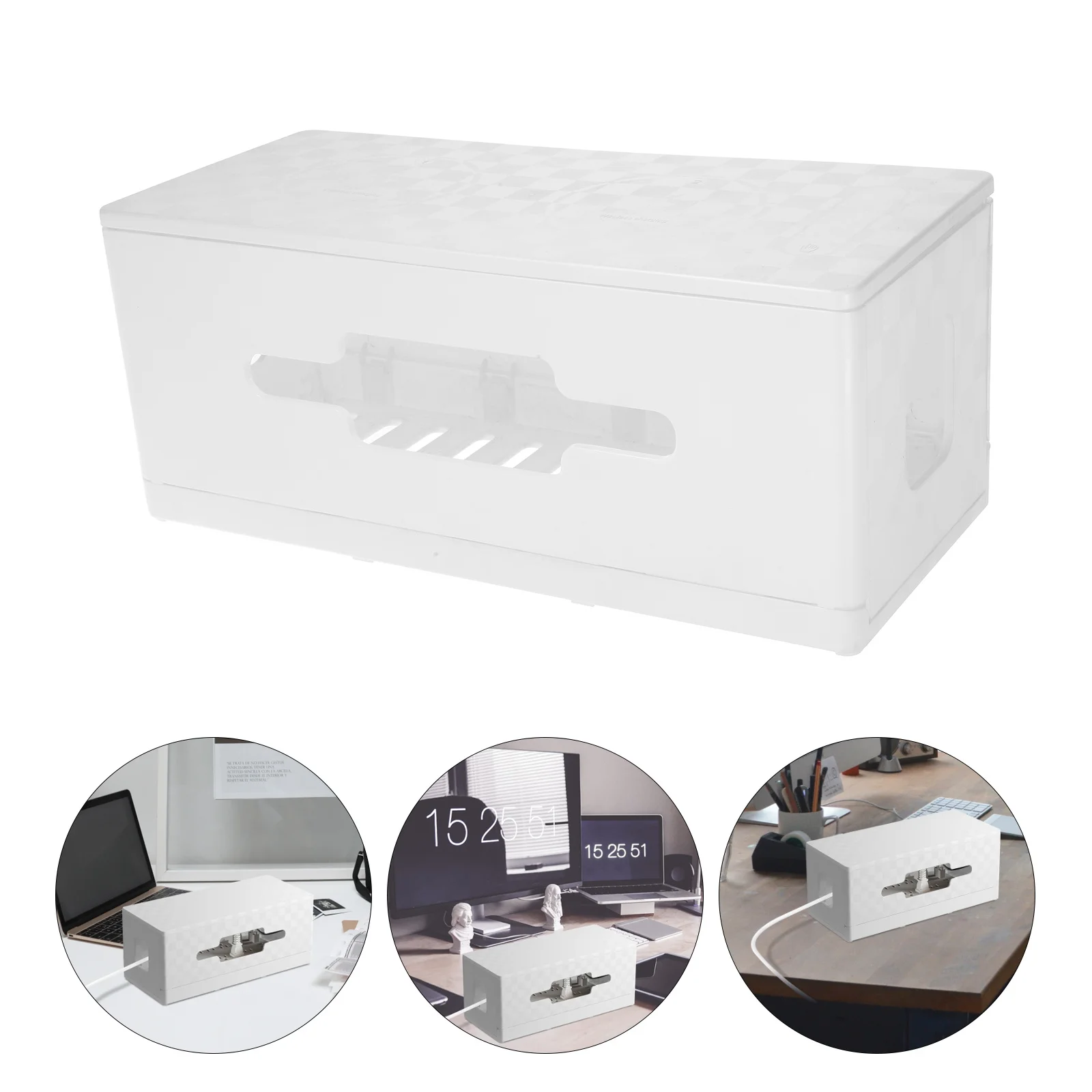 

Folding Cable Management Box For Desk Cord Organizer Storage Case Power Strip Cover Cord Hider Abs Material Home Office Decor