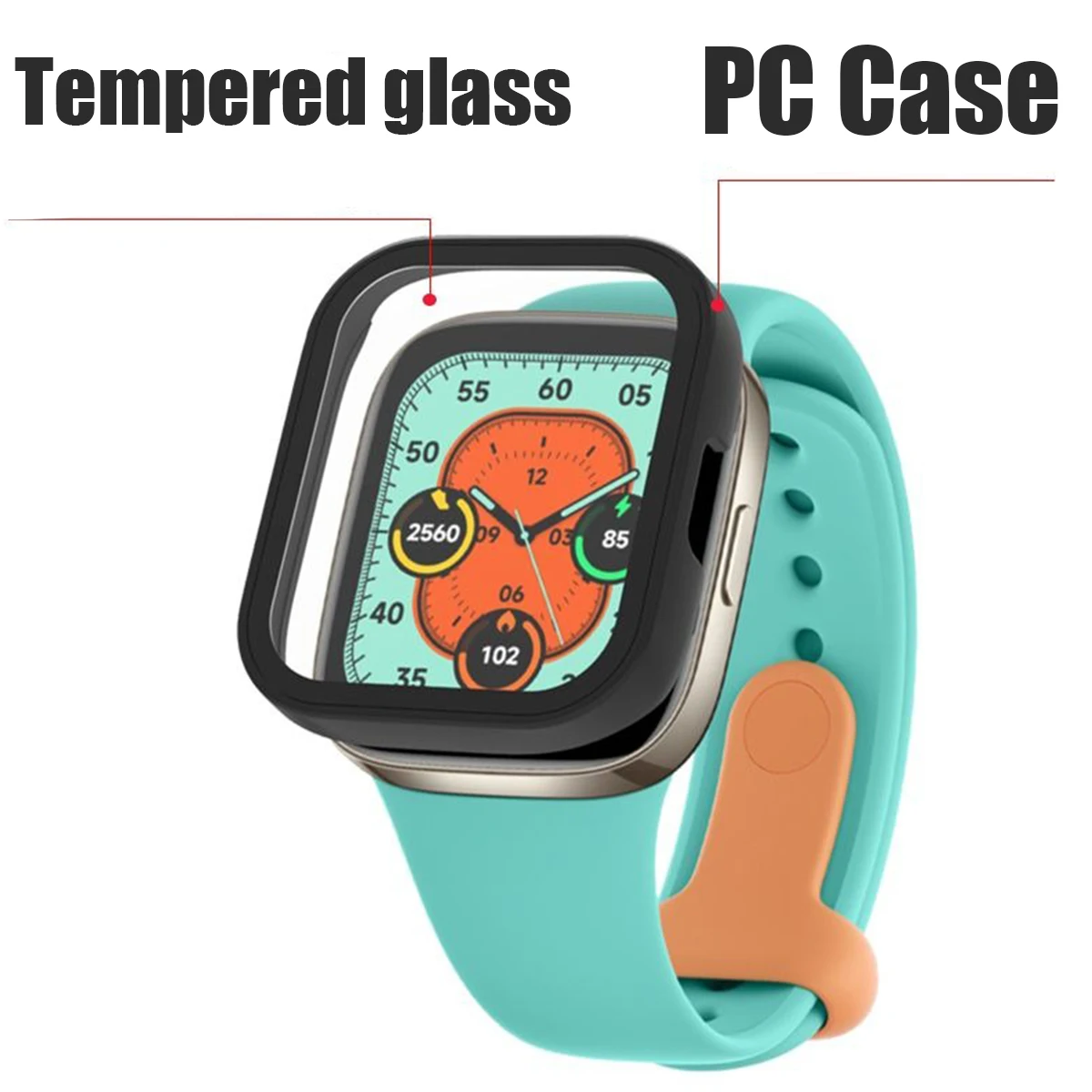 Custodia per Redmi Watch 4 proteggi schermo All in One custodia protettiva in vetro temperato antigraffio copertura per PC accessori per paraurti