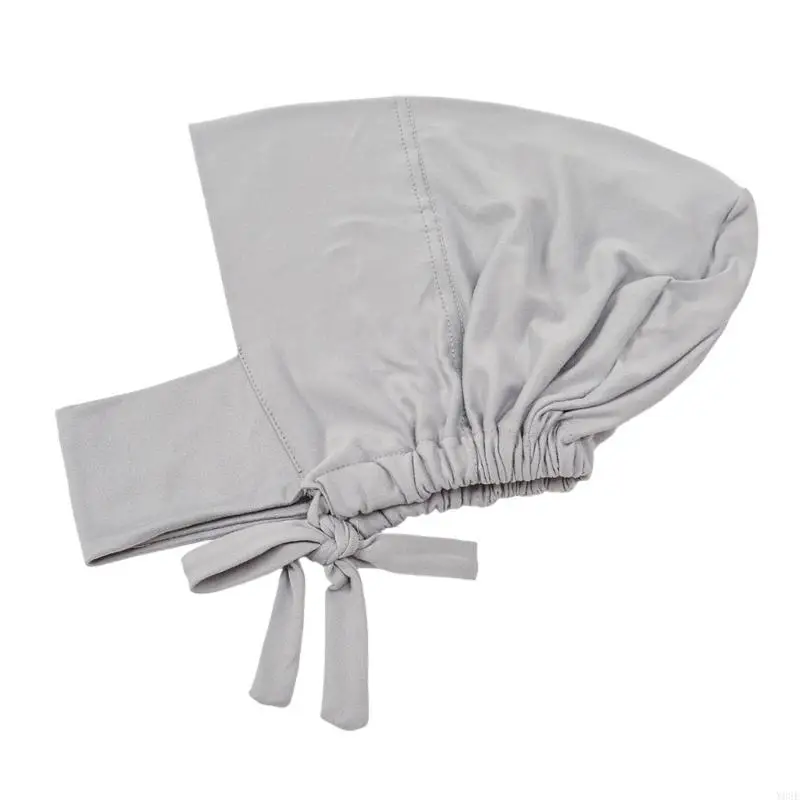 Stretchy Milk Fiber Hijab Cap With Adjustable and Neckcover Design Muslims Inner Cap For Malay Women Casual Wear Y08E