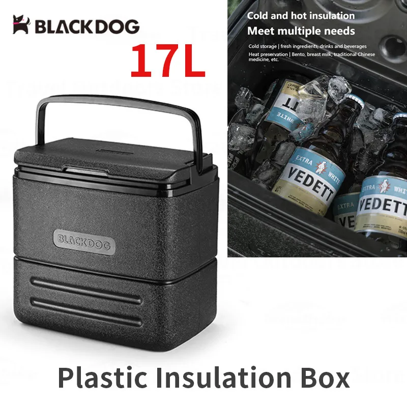 Naturehike BLACKDOG Cooler Box 17L Camping PP Ice Box 48h Keep Fresh Outdoor Travel Food Beers Ice Bucket Fridge Fishing Box