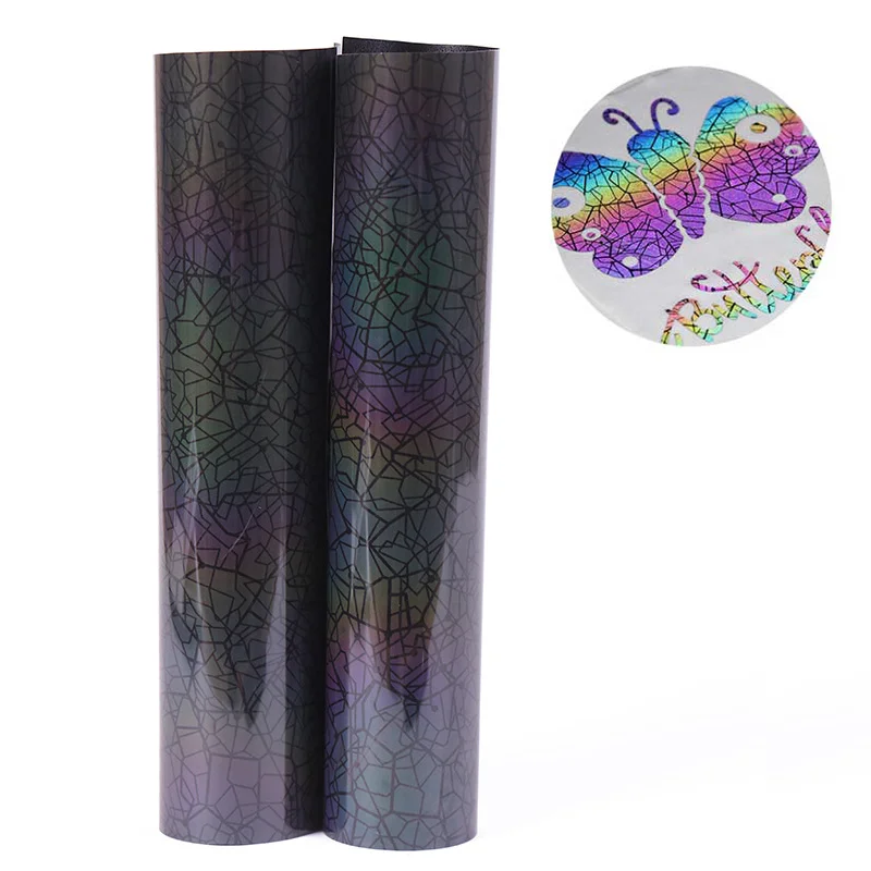 Rainbow Reflective HTV Vinyl 2 Rolls Heat Transfer Decor Film For T Shirts  25cm width 100cm Length Easy Cut To Weed Hot Press