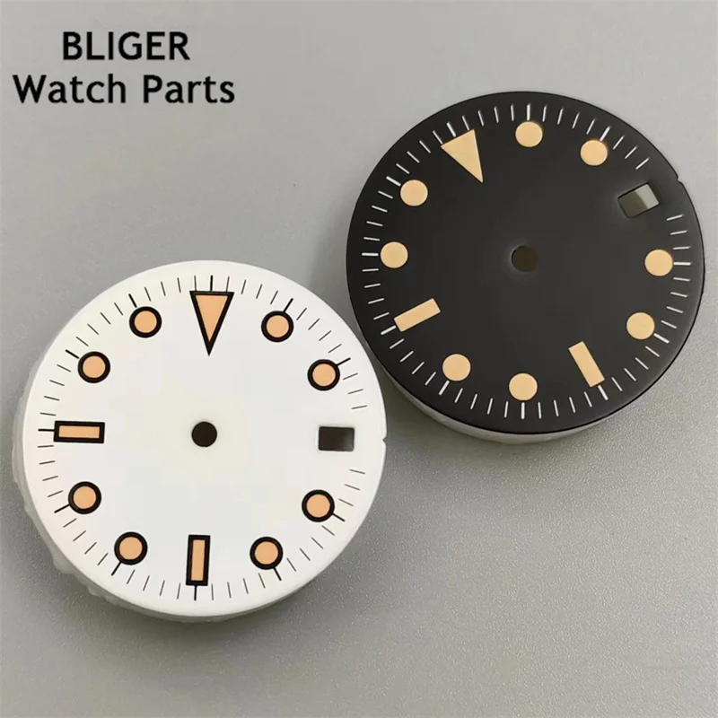 BLIGER-Cadran de Montre Sterys Noir Blanc Vert Shoous, Cadran Vert pour NH35, Fit 3.0, 39 Montres, Pièces Accessoires de Mouvement, 29mm