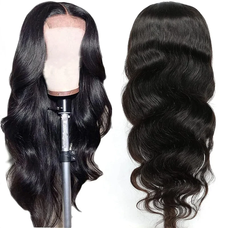 Soft Natural Black Wave 200% 30inch 5x5 Silk Base Jewish Human Hair Wig With Baby Hair HD Lace European Hair Preplucked Glueless