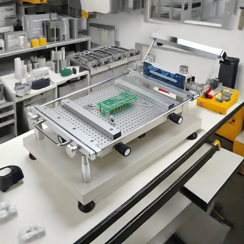 Impresora de plantilla de pantalla de alta precisión ajustable Manual ZB3040H, impresora de pasta de soldadura Smt, banco de trabajo de 300x400mm para producción de PCB