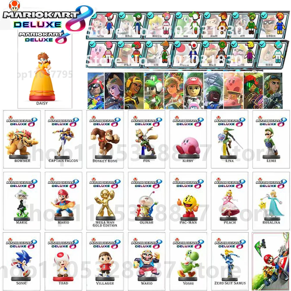 

Kart 9 Deluxe, Daisy Kart 8 Deluxe, NFC-карта, совместимая с картой NFC для разблокировки предметов одежды для Switch