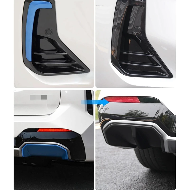 

4Pcs Car Tail Rear Lip Spoiler Fog Lamp Frame Decorative Sticker For BMW Ix3 2022 Car Accessories