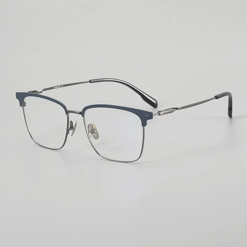 

Квадратная большая оправа, титановые брови SH0072, большие очки ручной работы по рецепту для женщин и мужчин, очки для чтения, близорукости, синий свет, ацетат