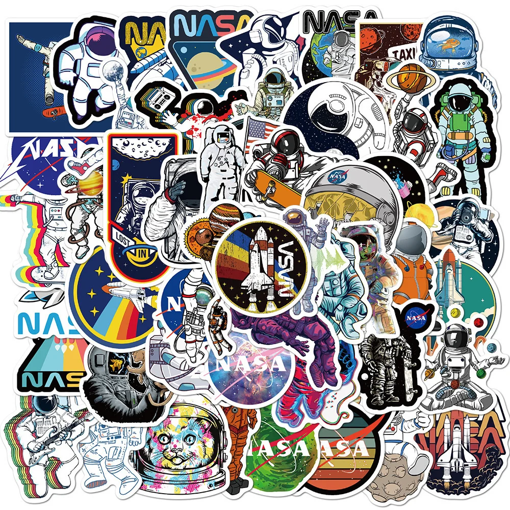 10/30/50PCS Cartoon Space Astronaut Personality Creative Sticker Desk Guitar Computer Refrigerator  Waterproof Sticker Wholesale