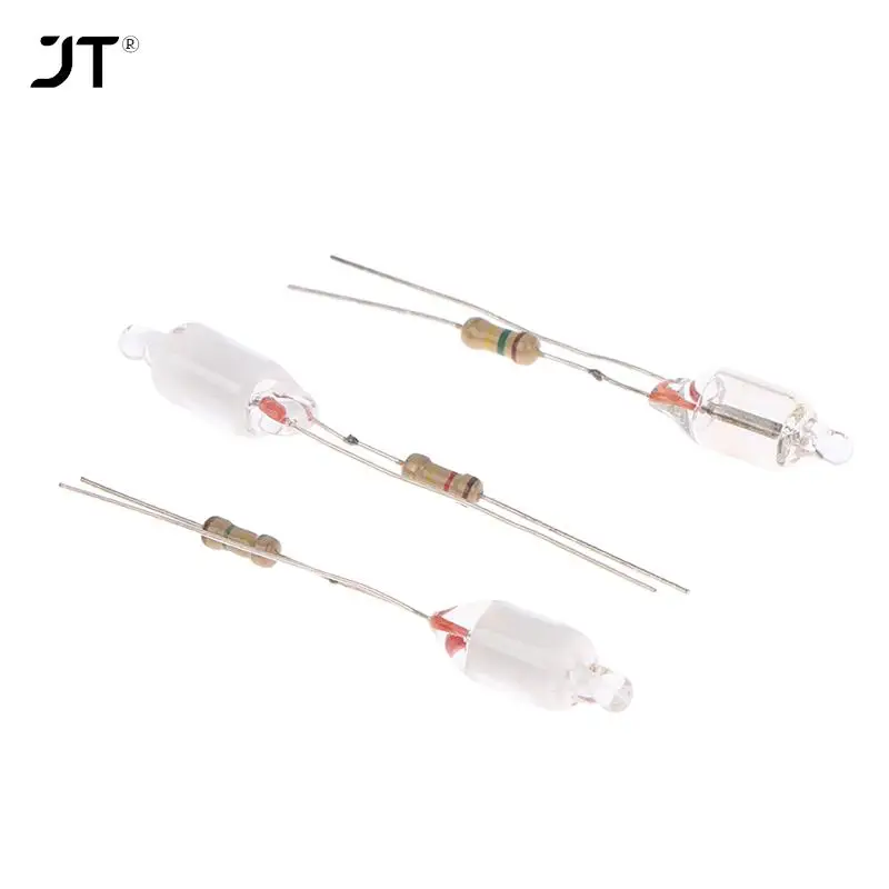 10Pcs 220V Neon Light Bulbs 6*13mm Mini Neon Light Indicator With Resistor Red/Blue/Green