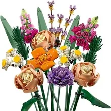 

Вечные цветы, букет роз, строительные блоки, модель растения, креативные настольные украшения, романтические подарки для взрослых, детские игрушки «сделай сам»