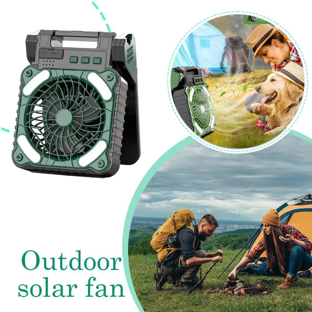 

Наружный солнечный USB-вентилятор двойного назначения с зарядкой, портативный светодиодный вентилятор для кемпинга, сильный ветер, вентилятор аварийного питания