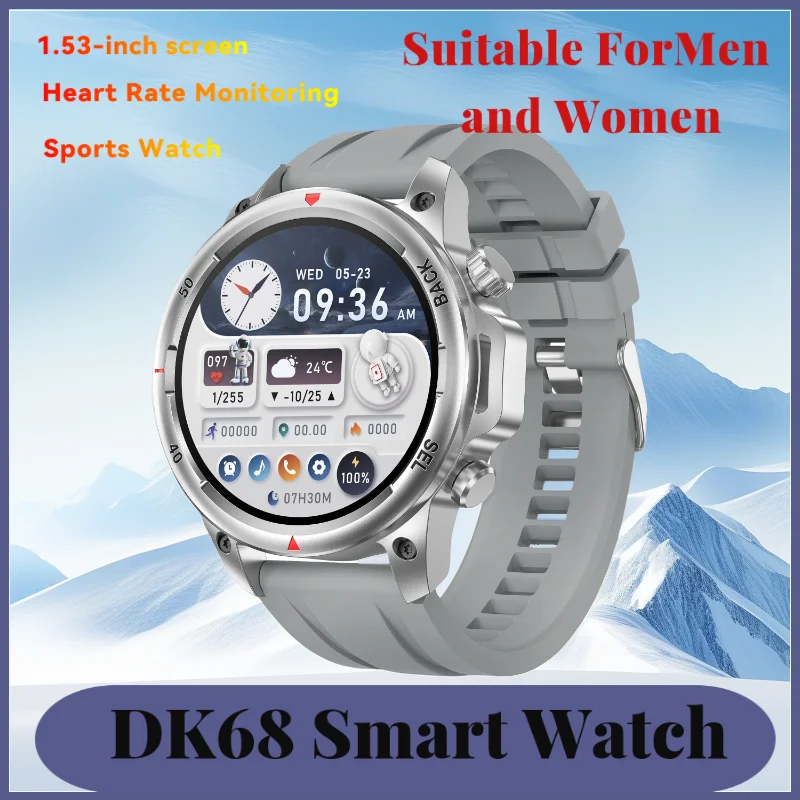 ساعات ذكية مقاومة للماء 1.53 بوصة تعمل باللمس الكامل IPS شاشة NFC GPS Torchlight مراقبة معدل ضربات القلب شحن لاسلكي ساعة رياضية