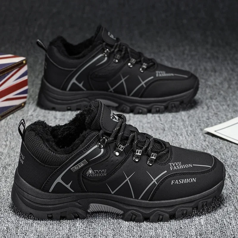 

Trendy Fleece Lined Casual Workwear Mountain Climbing Warm Outdoor Shoes Anti-slip Construction Site Wear Durable PVC Sole