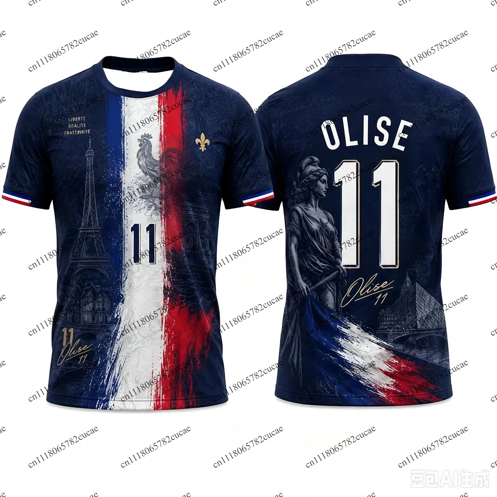 2026 Summer New Model Bestseller Olise 11 Soccer Jersey French Flag Football Shirt Graphic Suitable for Both Adults and Children