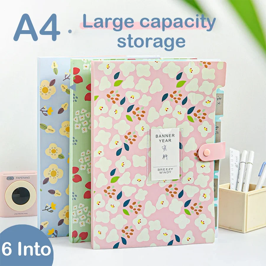 File Folders Organizer Multi-layer folder Paper Document Organ Bag Button Filing Products Office Accessories & School Supplies