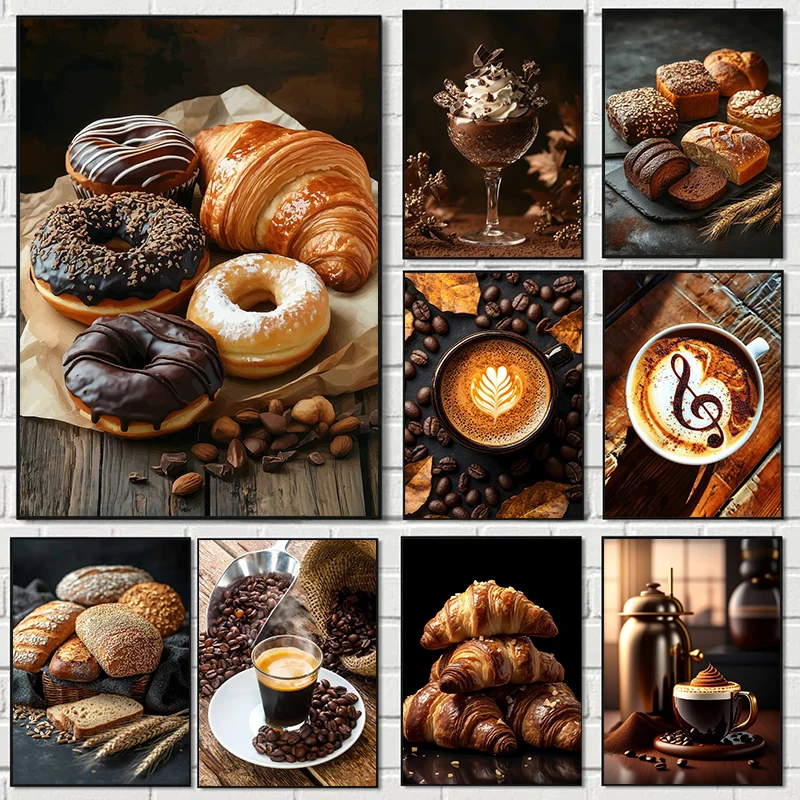 Coffee Tea Picture - Классический послеобеденный чай, вкусный кофе, круассаны,