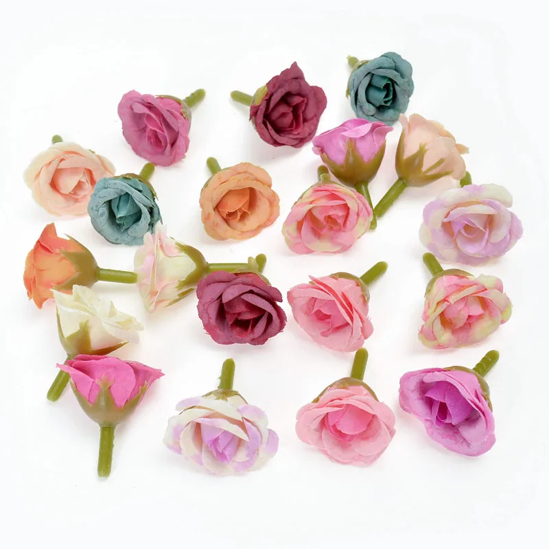 

30/50Pcs 2.5cm Artificial Rose Flower Head Silk Wedding Decoration Birthday Party Outdoors Garden For New Year Home Room Decor