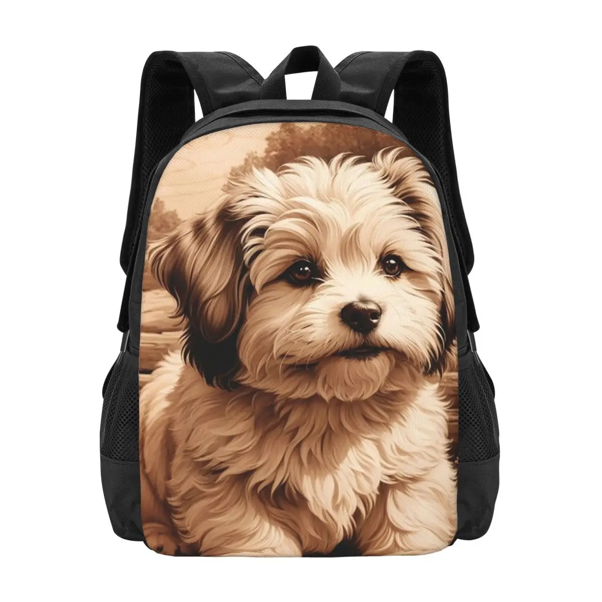 Havanese The Joyful Spirit Of Wood Rucksack, heiß begehrter Tagesrucksack, große Kapazität, Kinder-Büchertasche, Schultasche, Umhängetaschen für Männer und Frauen