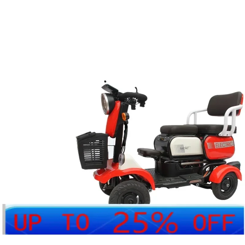 cx elderly scooter four-wheel electric household double elderly parent-child battery moped