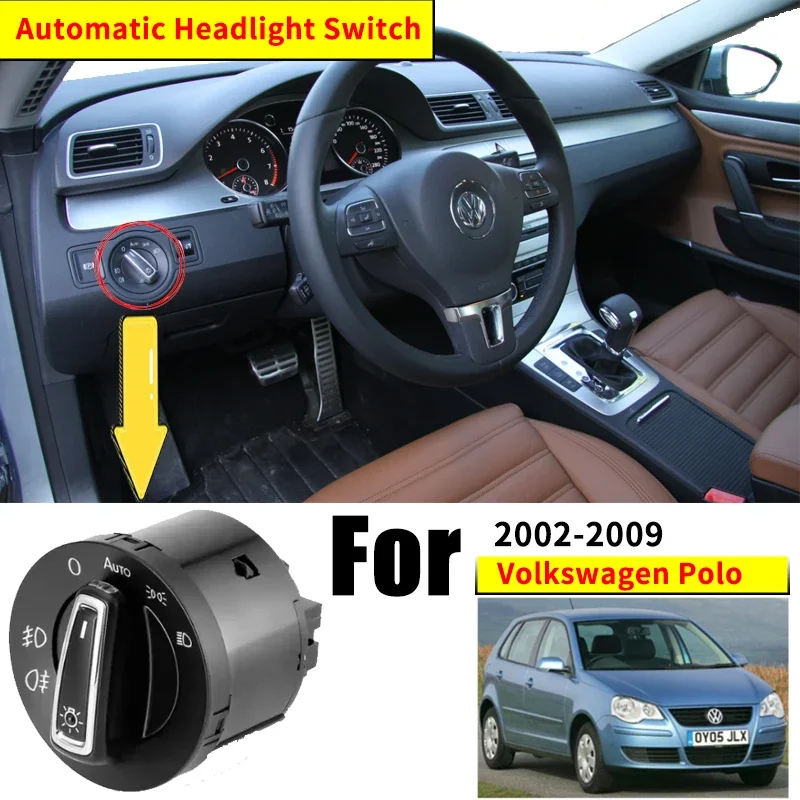 For Volkswagen VW Polo MK4 6Q 9N 9N3 Vivo 2002~2009 2005 Headlight Automatic Switch Car Accessories Interior Upgrade Modificati