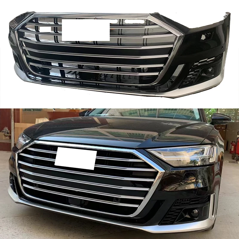 Car Bumper Upgrade Accessories Front Bumper with Grille for audis A8 S8 D5 Body Kit 2019 2020 2021 2022