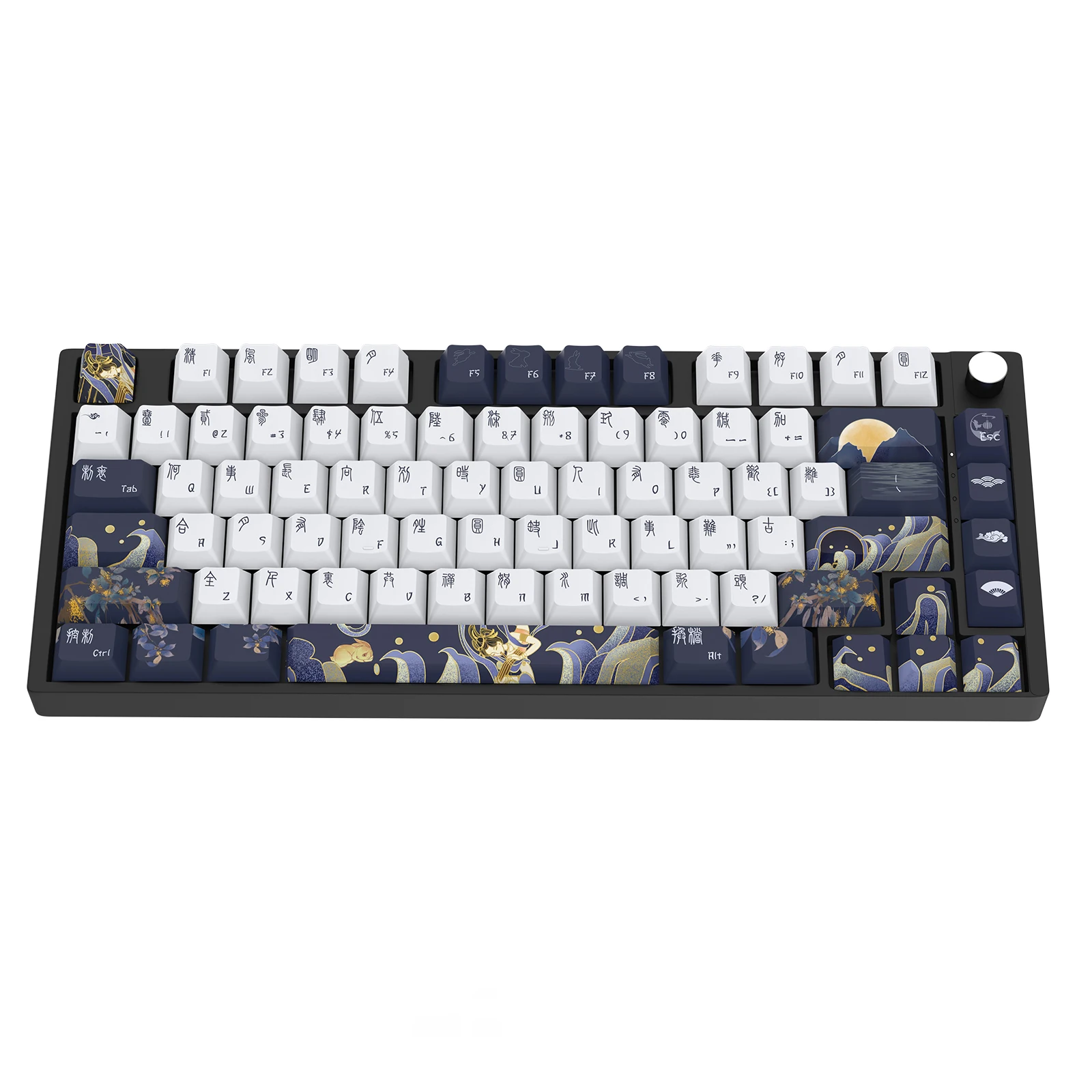 メカニカルキーボードキャップ、チェリープロファイル、pbtキーキャップ、mxスイッチ、dz60、rk61、64、68、keyChクラロン、gmmkpro用のhuadanテーマキーボードキャップ