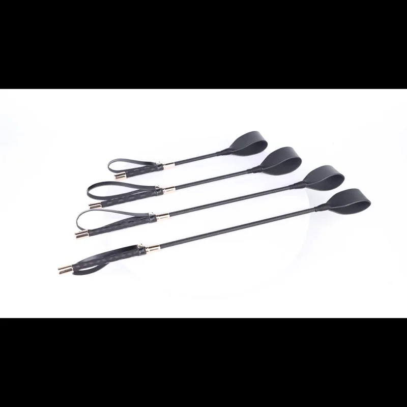 SP Training Black Leather Whip, Couples' Flirting Multi - Size Riding Crop, SM Punishment Tool, Adult Sex Toy