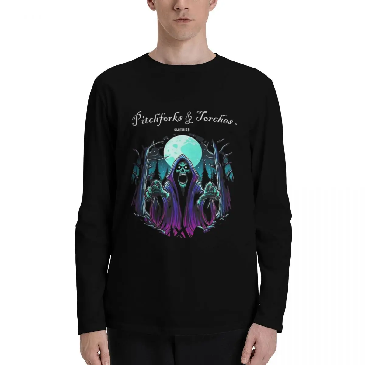 Pitchforks___Torches Stylish and Comfortable Men's Long Sleeve T-Shirt - Ideal for Every Season and Daily Wear
