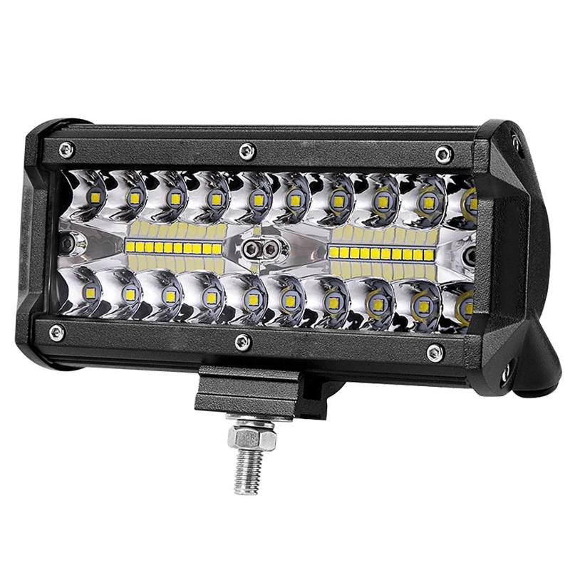 7-calowe 120W kombinowane listwy świetlne LED Spot Flood Beam do pracy Jazda terenowa Łódź Samochód Ciągnik Ciężarówka 4x4 SUV ATV 12V 24V