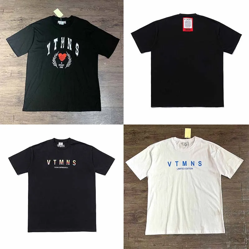 Summer Best Quality VT Classic Logo Printed Women Men Short Sleeve T shirts tees Hiphop Oversized Men Casual Cotton T shirt