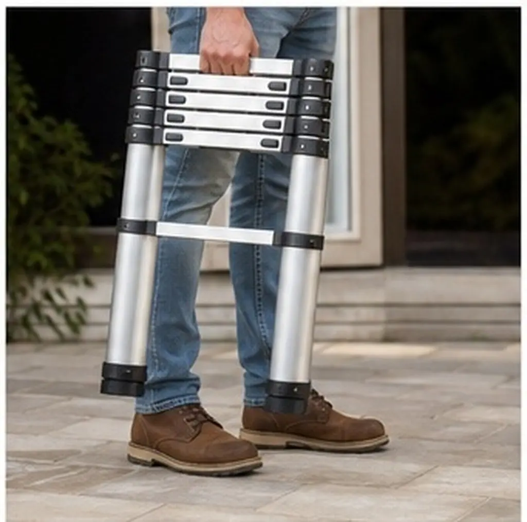 12 Pcs Telescoping Ladder Switch Extendable Stainless Steel Durable PP Material Construction Tools Foldable Ladder Accessories