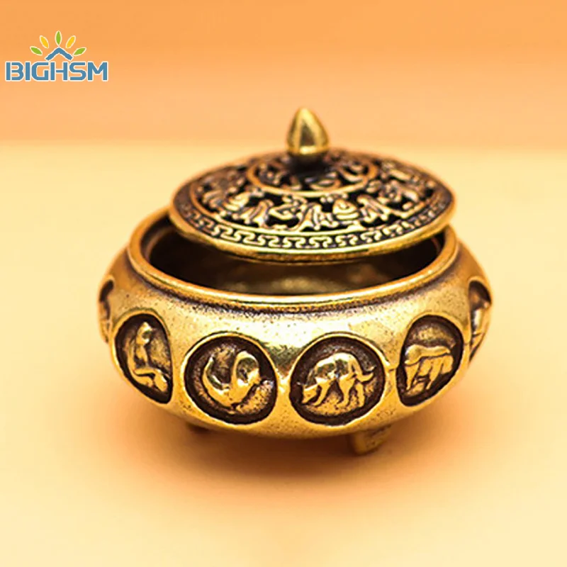 Pure Brass Twelve Zodiac Home Ornaments Aromatherapy Burner Incense Holder Sandalwood Censer Buddhism Home Decor