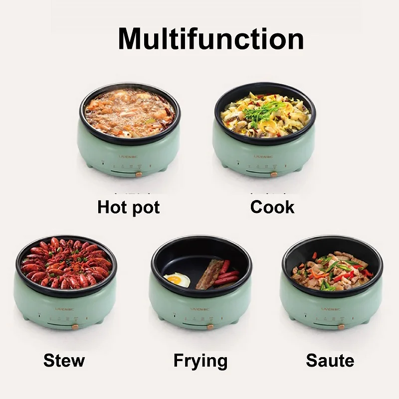 4L Large Capacity Electric Hot Pot Multi-function Electric Cooking Pot Home Split Non-stick Electric Frying Pan For 2~4 People