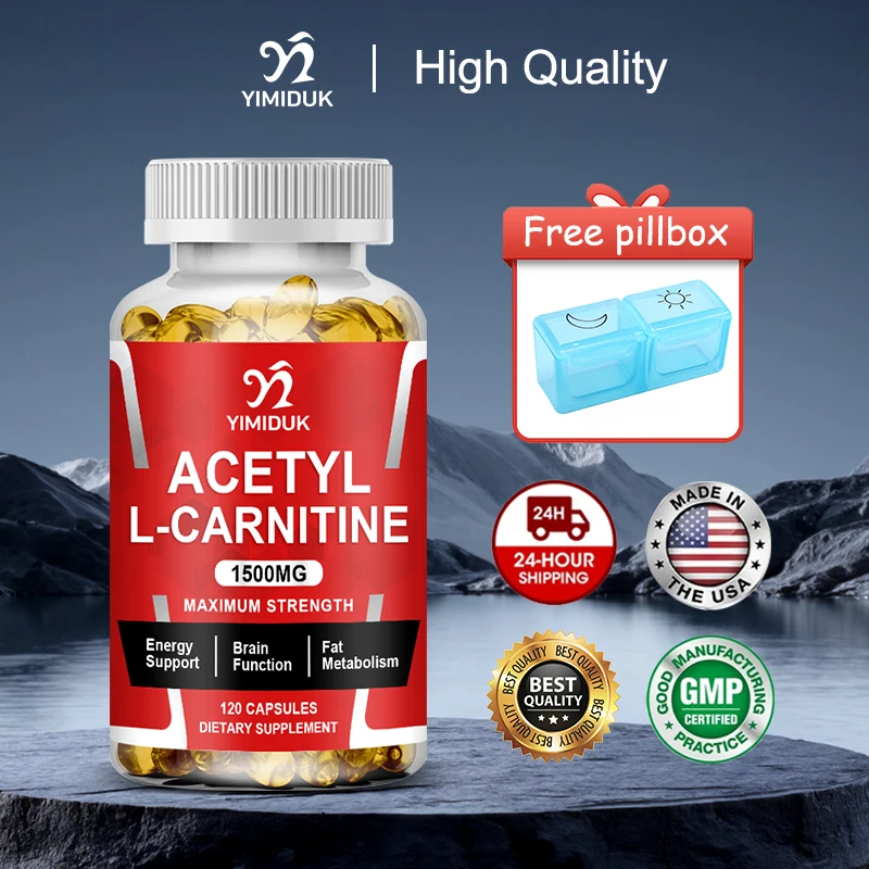 

Pure Acetyl L-Carnitine Capsules, Support Energy, Promote Brain Function, Burn Fat & Increase Muscle, Men Health, GMP Certified