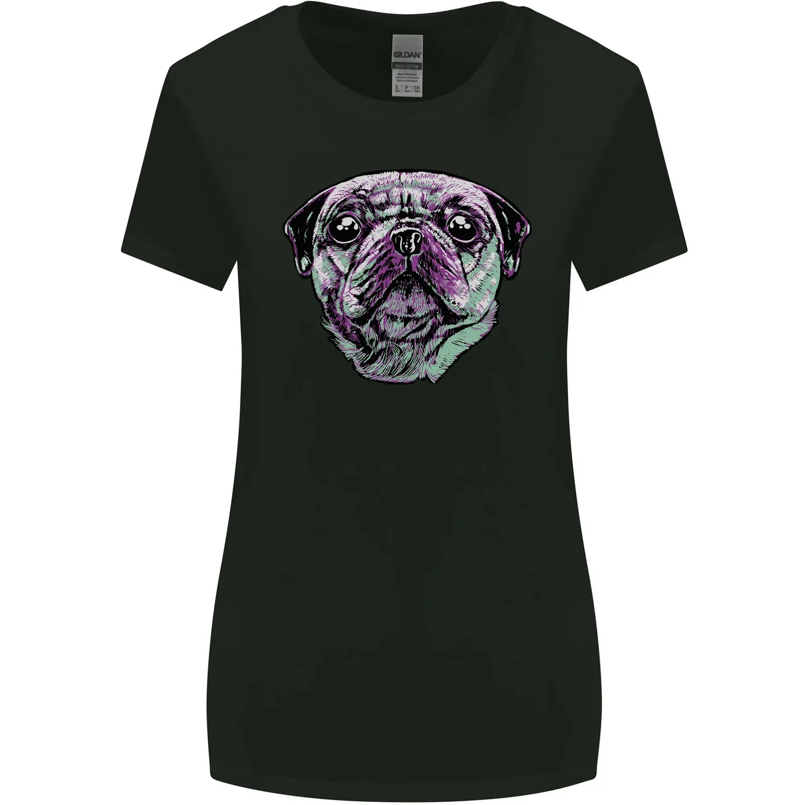 A Pug Face Dog Womens Wider Cut T-Shirt