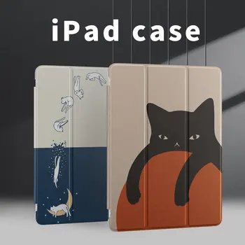 Ipad case lazy and diving cat Air 6th 10.9 For Funda ipad 9th 10th 7th 8th Generation Mini 6 2024 10.2 9.7 8.3in 2018Cover