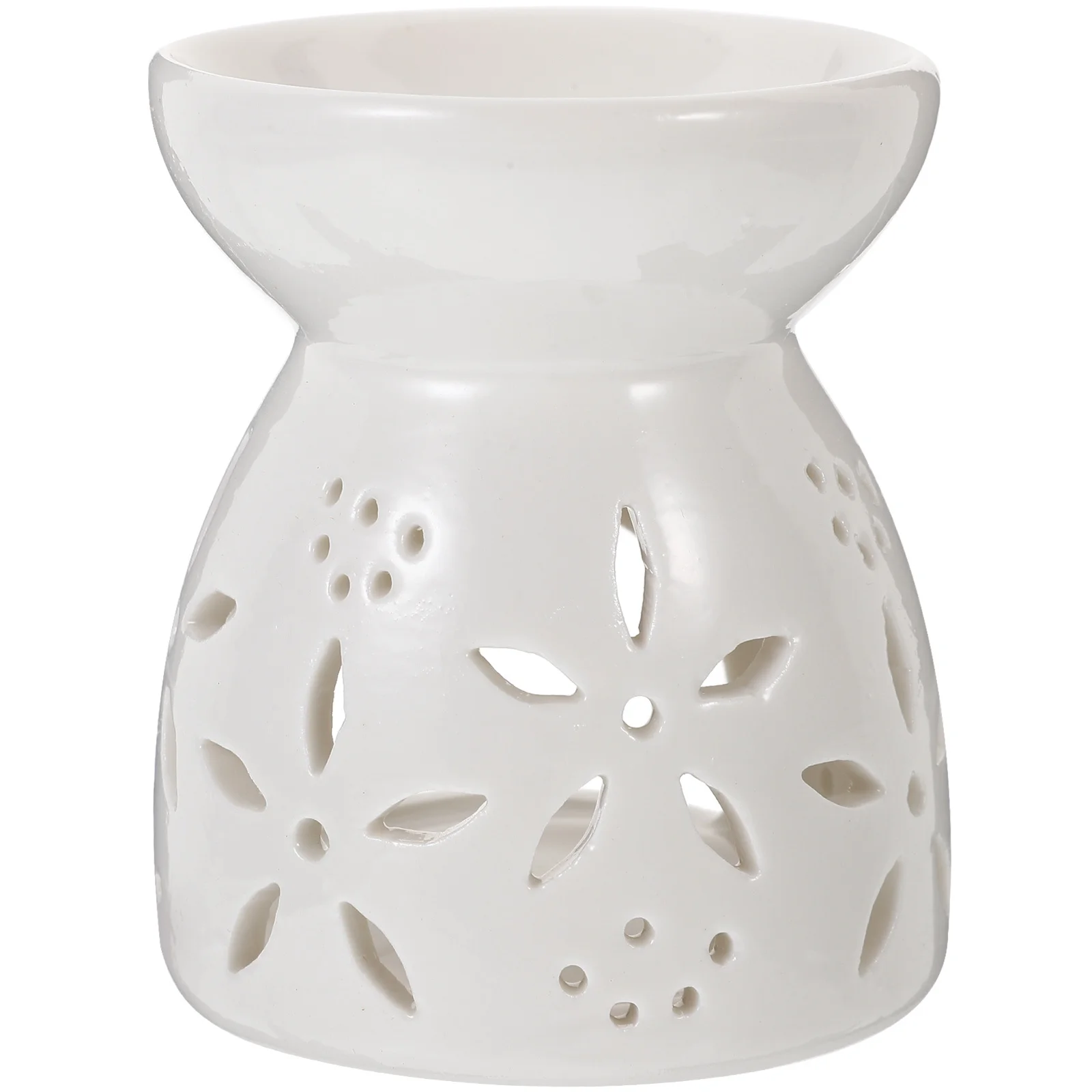 

Ceramic Essential Oil Burner Aroma Diffuser Hollowed Pattern Holder Decorative Oil Burner for Bedroom Home Decor