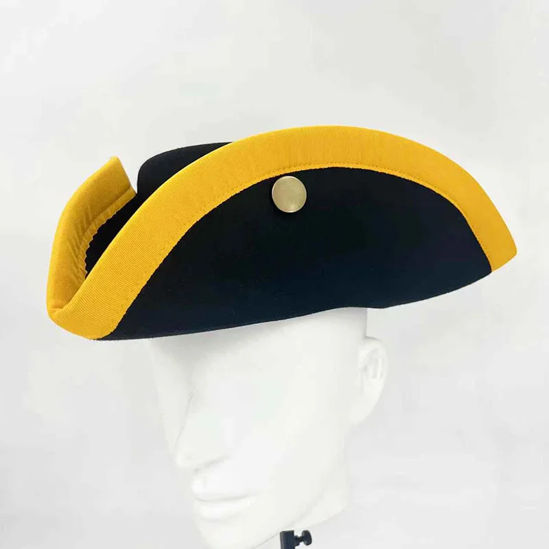 The 18th Century Britain Tricorn Hat Simple History Peter Great Cap Retro Adult Prop Accessory Party Hat Holiday Birthday Gifts