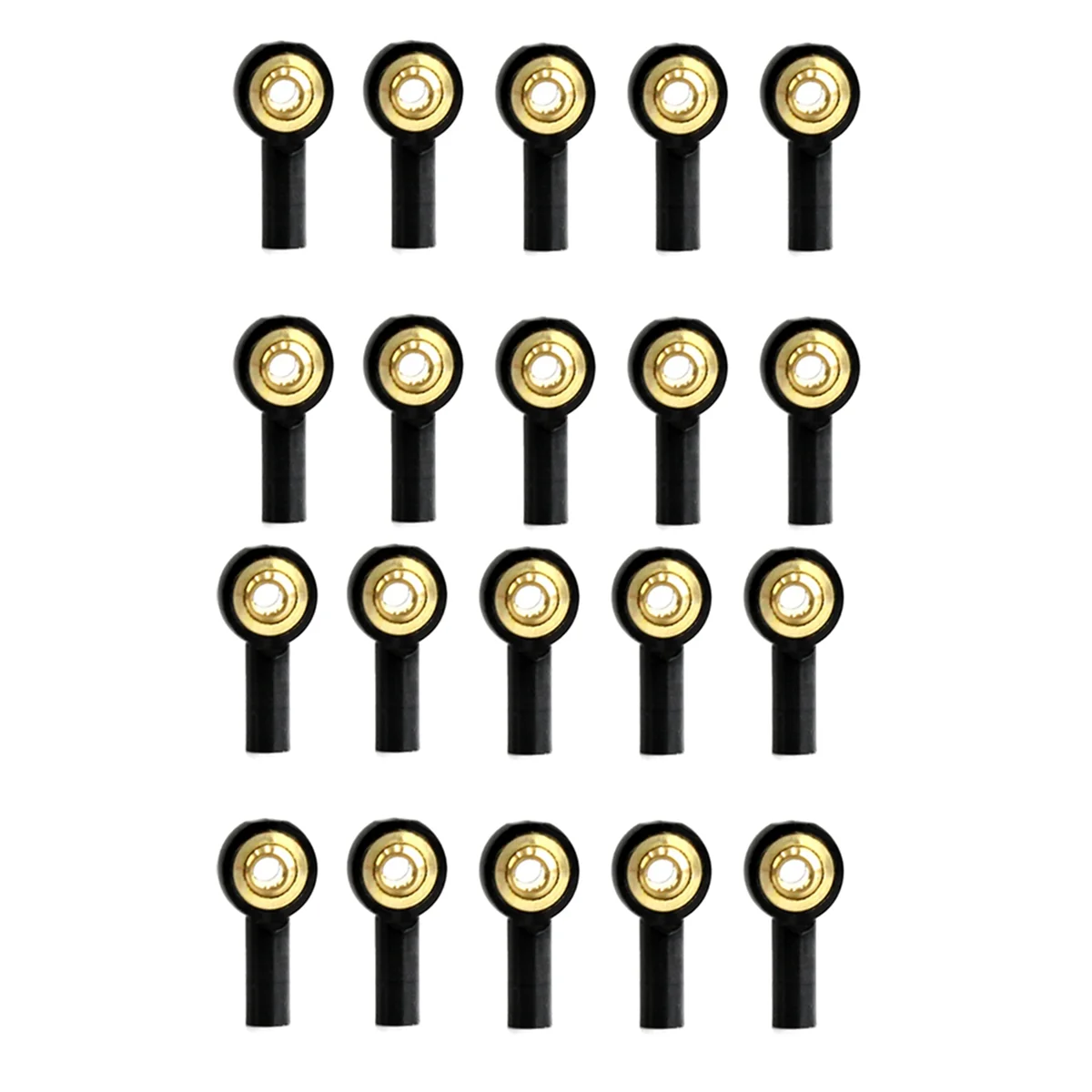 AS96-20個 メタルM2リンクタイロッドエンド ボールジョイントバックル ステアリングプッシュロッド タイロッドエンド RCカーボートアップグレードパーツ用 ブラック