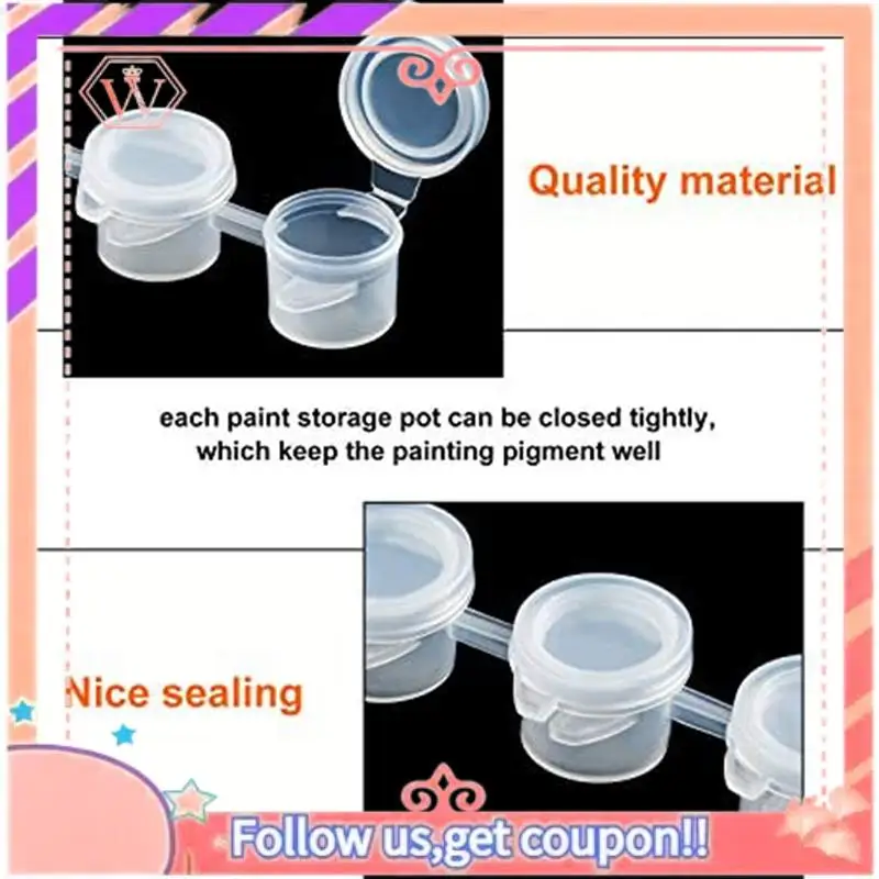 

Upgraded 160 Strips 960 Pots Empty Paint Strips Paint Cup Pots Mini Paint Pots Clear Storage Containers For Paintings Art (3Ml)