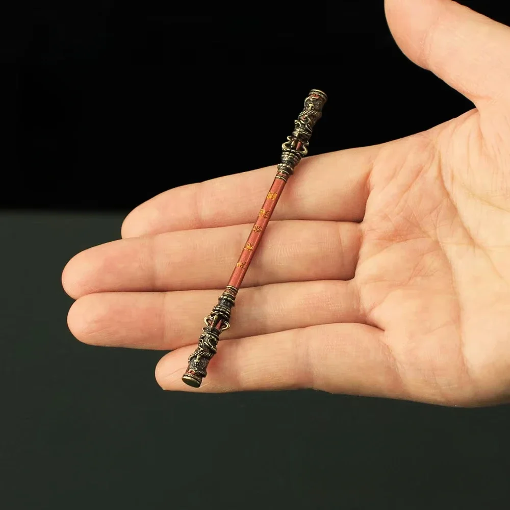 9cm/3.54in hitam mitos: Wukong Mini At-Will Gold-banded staf monyet pedang Model senjata semua logam kerajinan koleksi mainan hadiah
